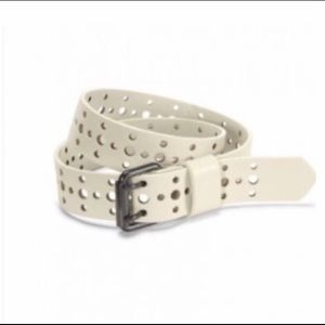 CAbi off white leather belt.